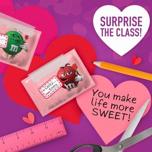 M&M's Milk Chocolate Fun Size Candies Valentine Exchange Bag, 27