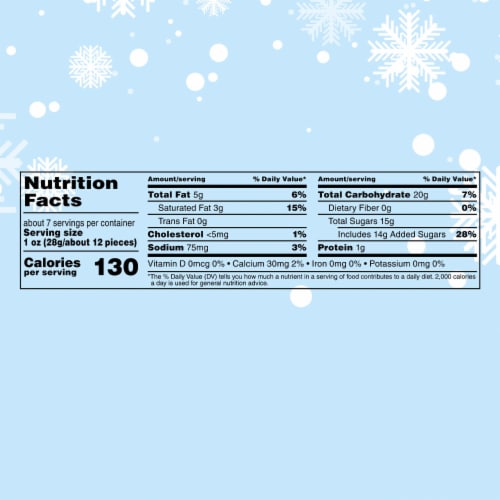 M&M’S White Chocolate Pretzel Snowballs Holiday Candy Perspective: top