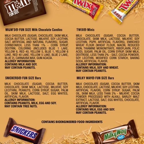 M&M'S Milky Way Twix & Snickers Mixed Chocolate Halloween Candy Assortment Perspective: top
