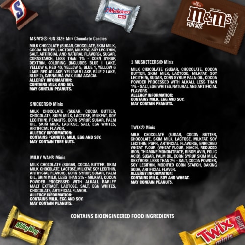 M&M'S Snickers Twix Milky Way & 3 Musketeers Bulk Halloween Candy Assortment Perspective: top