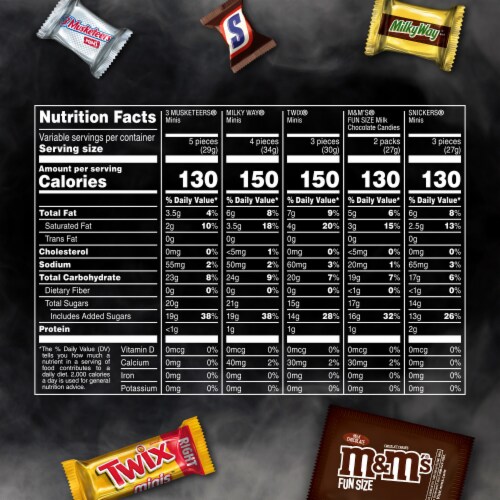 Snickers M&M'S Twix Milky Way & 3 Musketeers Assorted Chocolate Bulk Halloween Candy Perspective: top