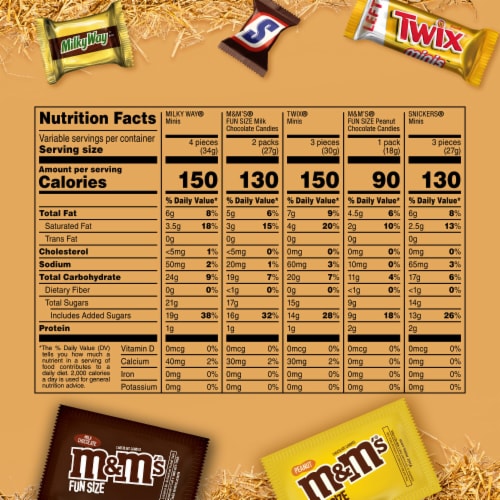 M&M'S Snickers Twix & Milky Way Mixed Chocolate Halloween Candy Assortment Bulk Bag Perspective: top