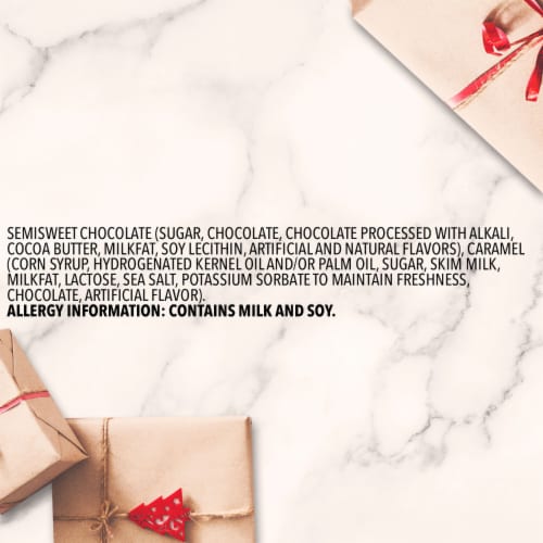Dove Promises Dark Chocolate & Sea Salt Caramel Frosty & Festive Christmas Candy Perspective: top