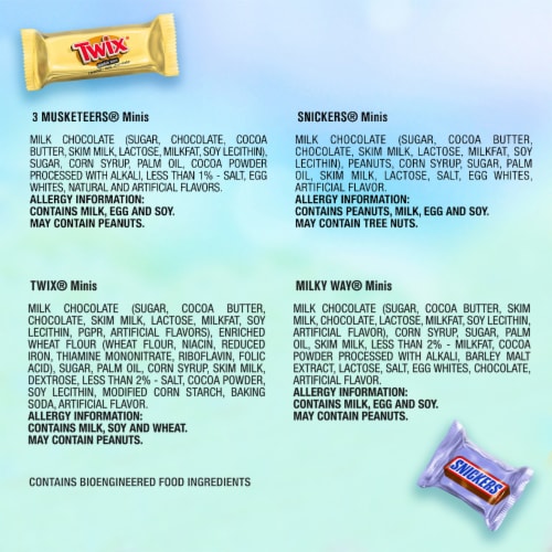 Snickers Twix Milky Way & 3 Musketeers Bulk Easter Chocolate Candy Variety Pack Perspective: top
