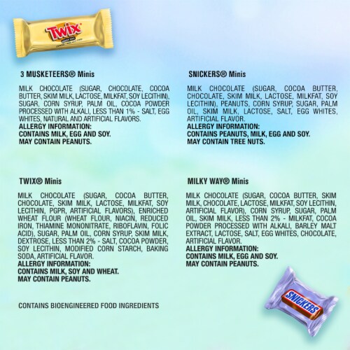Snickers Twix Milky Way & 3 Musketeers Bulk Easter Chocolate Candy Variety Pack Perspective: top