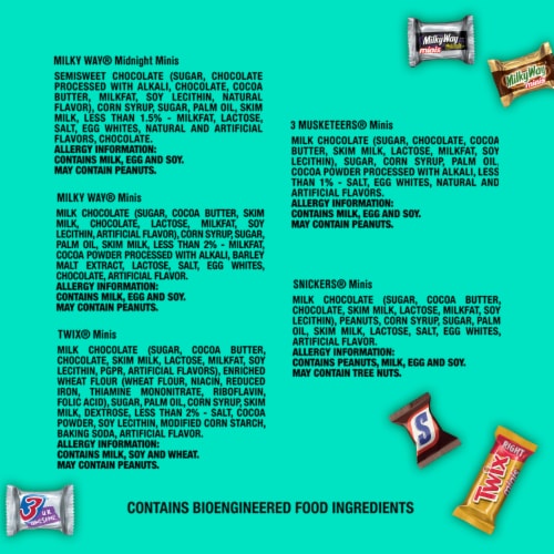 Snickers Twix Milky Way & 3 Musketeers Variety Pack Milk & Dark Chocolate Candy Bars Perspective: top