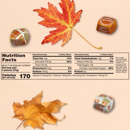 Dove Promises White Chocolate Pumpkin Pie Chocolate Candy Perspective: top