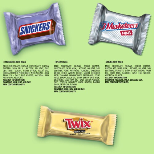 Snickers Twix & 3 Musketeers Assorted Chocolate Easter Candy Bulk Variety Pack Perspective: top