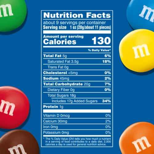 M&M'S Caramel Milk Chocolate Candy Sharing Size Bag Perspective: top