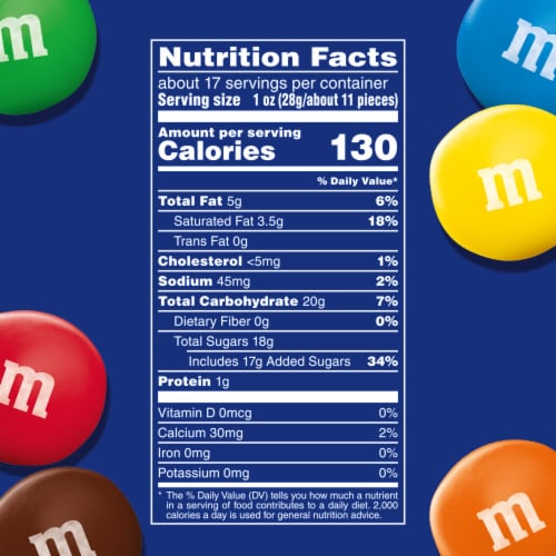 M&M'S Caramel Milk Chocolate Candy, Family Size Bag Perspective: top
