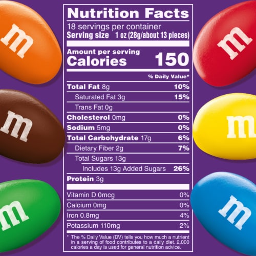 M&M'S Peanut Dark Chocolate Candy Sharing Size Bag Perspective: top