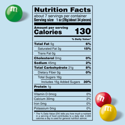M&M’S Crunchy Cookie Milk Chocolate Candy Sharing Size Resealable Bag Perspective: top