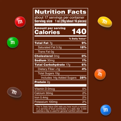 M&M's Classic Mix Chocolate Candy Assortment Family Size Bag Perspective: top