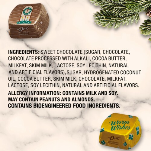 Dove Promises Milk Chocolate Holiday Brownie Batter Christmas Candy Bag Perspective: top