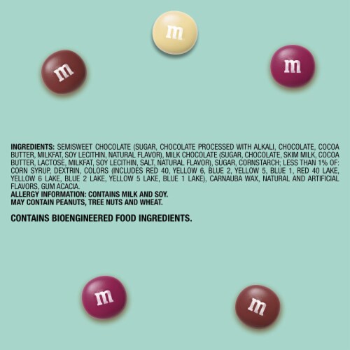 M&M'S Dark & Milk Chocolate Espresso Christmas Candy Bag Perspective: top