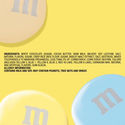 M&M'S White Chocolate Marshmallow Crispy Treat Pastel Easter Candy Bag Perspective: top