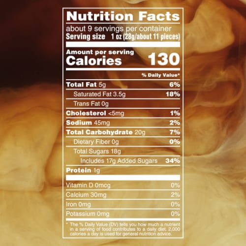 M&M'S Caramel Cold Brew Milk Chocolate Candy Sharing Size Bag Perspective: top