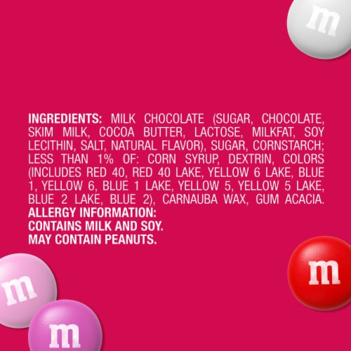 M&M'S Milk Chocolate Red, Pink & White Valentine's Day Candy Gift Box Perspective: top