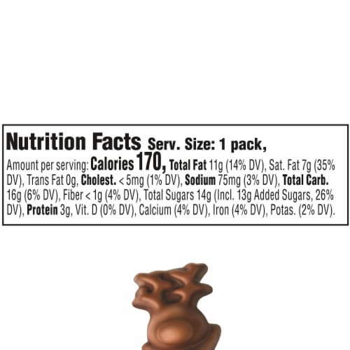 Dove Milk Chocolate Peanut Butter Reindeer Christmas Candy Pack Perspective: top