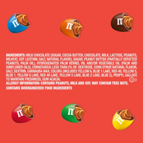 M&M'S Mega Peanut Butter Chocolate Easter Candy Share Size Bag Perspective: top