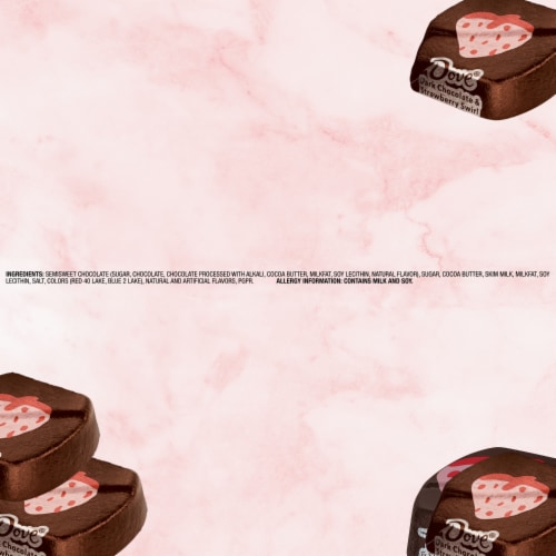 Dove Promises Dark Chocolate & Strawberry Swirl Valentine's Day Candy Bag Perspective: top