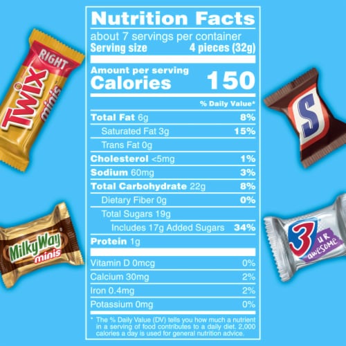 Snickers Twix Milky Way & 3 Musketeers Minis Chocolate Candy Bars Variety Pack Bag Perspective: top