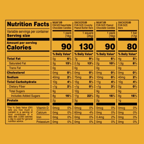 Snickers & M&M'S Fun Size Peanut and Peanut Butter Chocolate Candy Variety Pack Bulk Bag Perspective: top