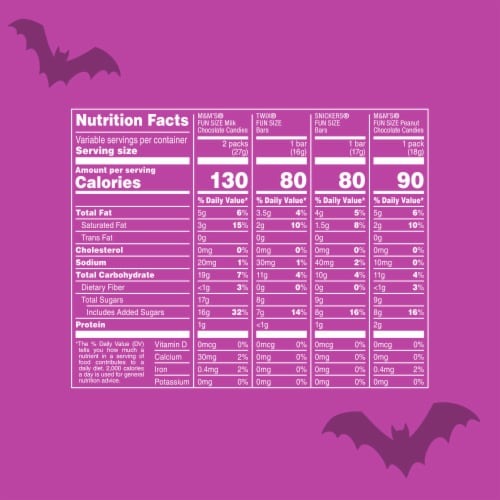 M&M'S Snickers & Twix Milk Chocolate Halloween Candy Bulk Bag Perspective: top