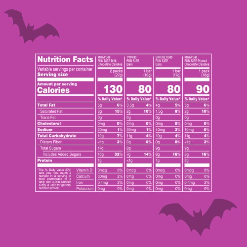 M&M'S Snickers & Twix Milk Chocolate Halloween Candy Bulk Bag Perspective: top