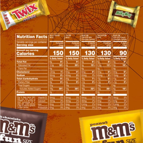 M&M'S Snickers Twix & Milky Way Milk Chocolate Halloween Candy Variety Pack Bag Perspective: top