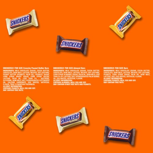 Snickers Almond Snickers & Snickers Crunchy Peanut Butter Chocolate Halloween Candy Bag Perspective: top