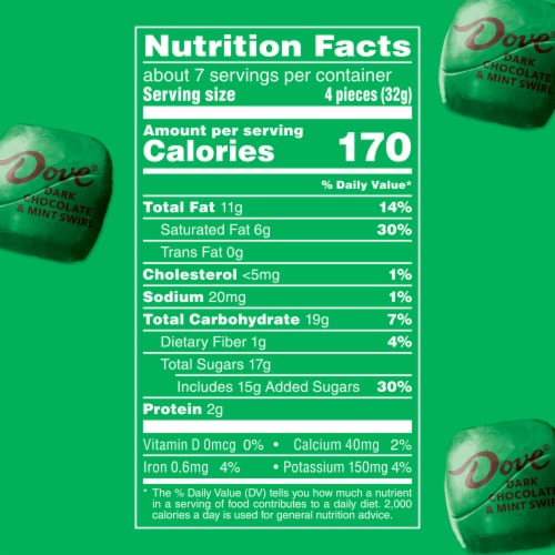 Dove Promises Dark Chocolate Holiday Mint Christmas Candy Gifts Bag Perspective: top