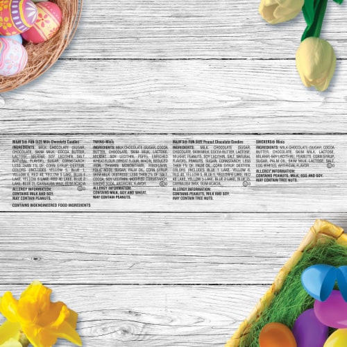 M&M'S Snickers & Twix Milk Chocolate Candy Easter Basket Bulk Bag Perspective: top