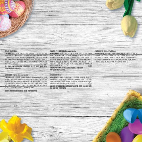 Skittles M&M'S Snickers Starburst & Milky Way Easter Candy Variety Pack Bulk Bag Perspective: top
