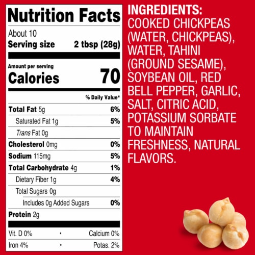 Sabra Roasted Red Pepper Hummus Perspective: top