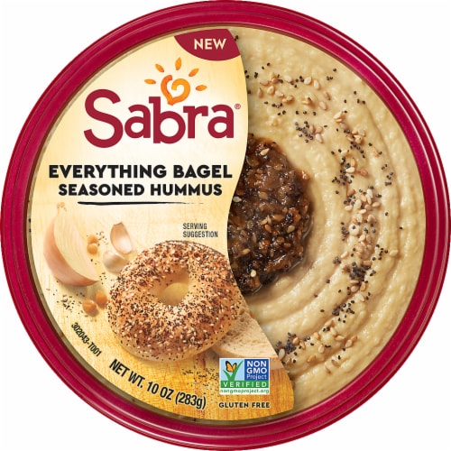 Sabra Everything Bagel Hummus 10 oz Perspective: top
