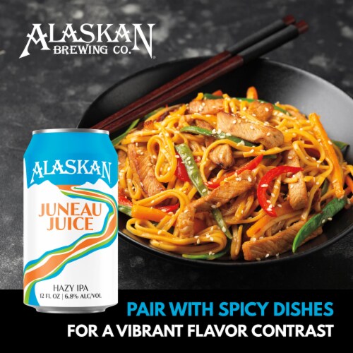 Alaskan Brewing Co. Juneau Juice Hazy IPA Craft Beer Perspective: top