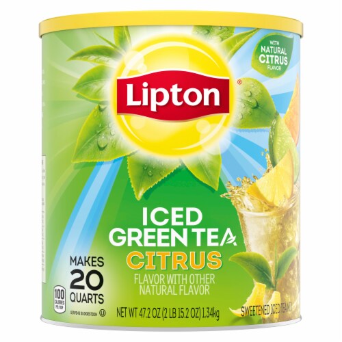 Lipton Citrus Sweetened Iced Green Tea Mix Perspective: top