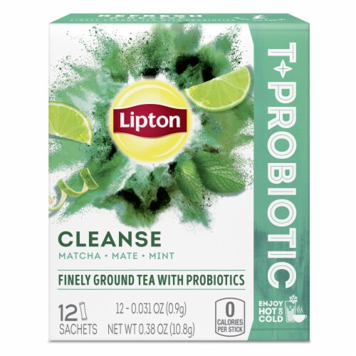 Lipton® T Probiotic Cleanse Matcha Mate Mint Finely Ground Tea with Probiotics Perspective: top