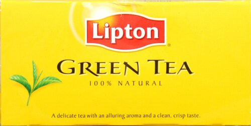 Lipton 100% Natural Green Tea Perspective: top