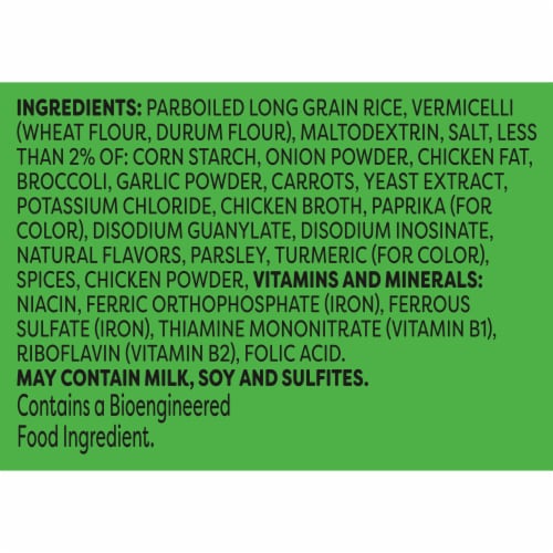 Knorr Chicken Broccoli with Long Grain Rice and Vermicelli Pasta Rice Sides Perspective: top
