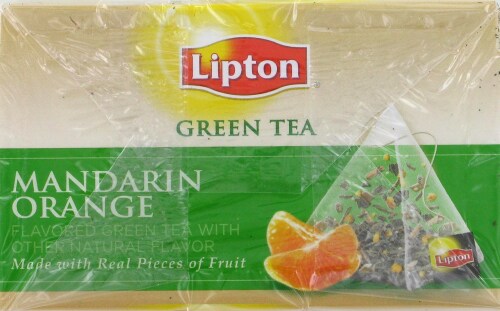 Lipton Pyramid Mandarin Orange Green Tea Perspective: top
