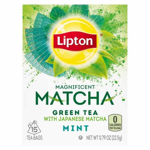 Lipton® Magnificent Matcha Mint Green Tea Bags Perspective: top