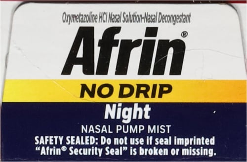Afrin Night Congestion Relief NoDrip Pump Mist Oxymetazoline HCl Perspective: top