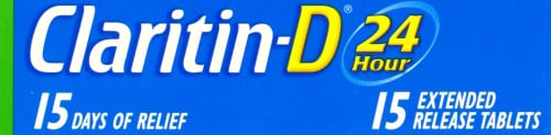 Claritin D 24 Hour Allergy and Congestion Tablets Perspective: top