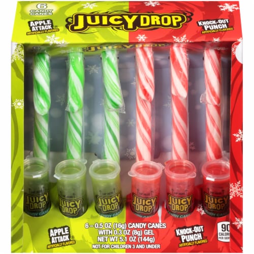Juicy Drop™ Sour Gel Holiday Candy Canes Perspective: top