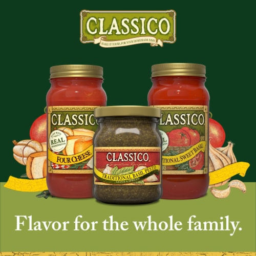 Classico Signature Recipes Traditional Basil Pesto Pasta Sauce & Spread Perspective: top