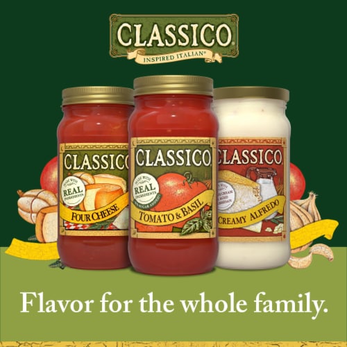 Classico Tomato & Basil Spaghetti Pasta Sauce Perspective: top