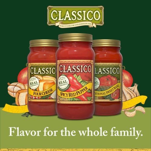 Classico Spicy Red Pepper Spaghetti Pasta Sauce Perspective: top