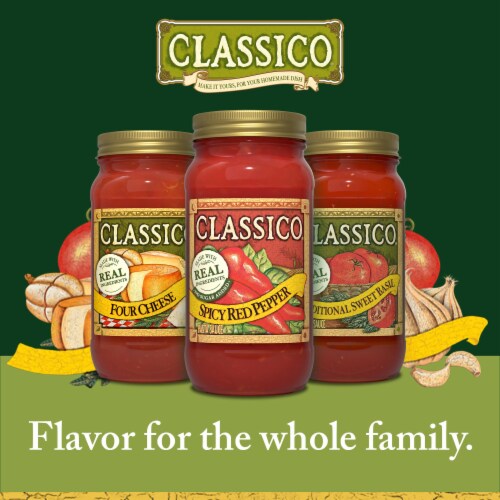 Classico Spicy Red Pepper Spaghetti Pasta Sauce Perspective: top